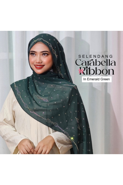 SELENDANG CARABELLA RIBBON 3.0  - EMERALD GREEN